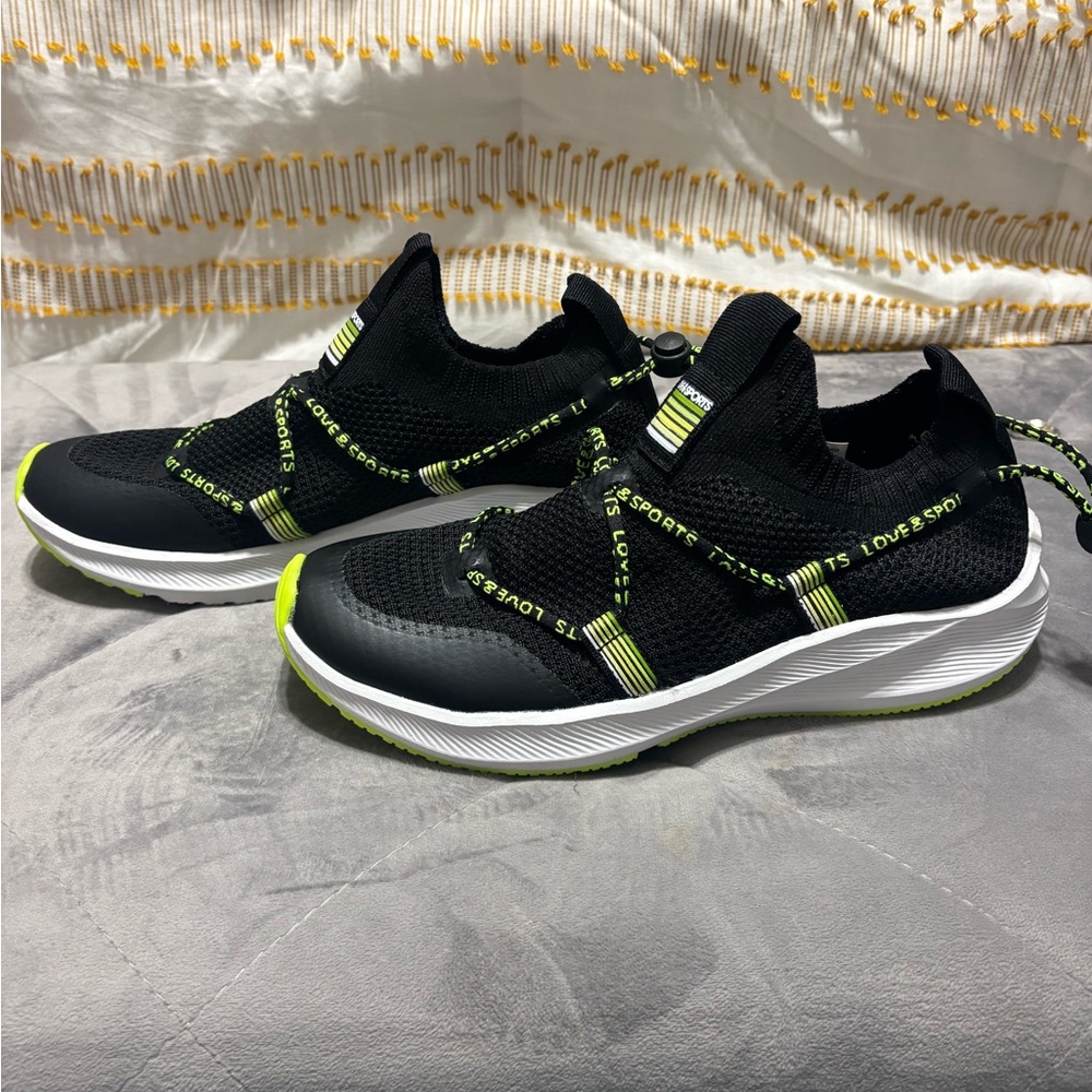 Stylish Black and Neon Green Women's Athletic Shoes